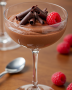 keto chocolate mousse in glass tall
